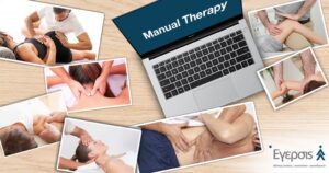 Χειροπρακτική Θεραπεία (Σύνθεση εικόνων γύρω από Φορητό Υπολογιστή με τις λέξεις αυτές στην οθόνη)